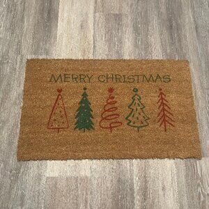 Merry Christmas trees decorative coir doormat